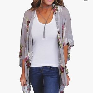 Floral Kimonos • Loose Half Sleeve • Chiffon Cardigan Blouses • Casual Cover Up